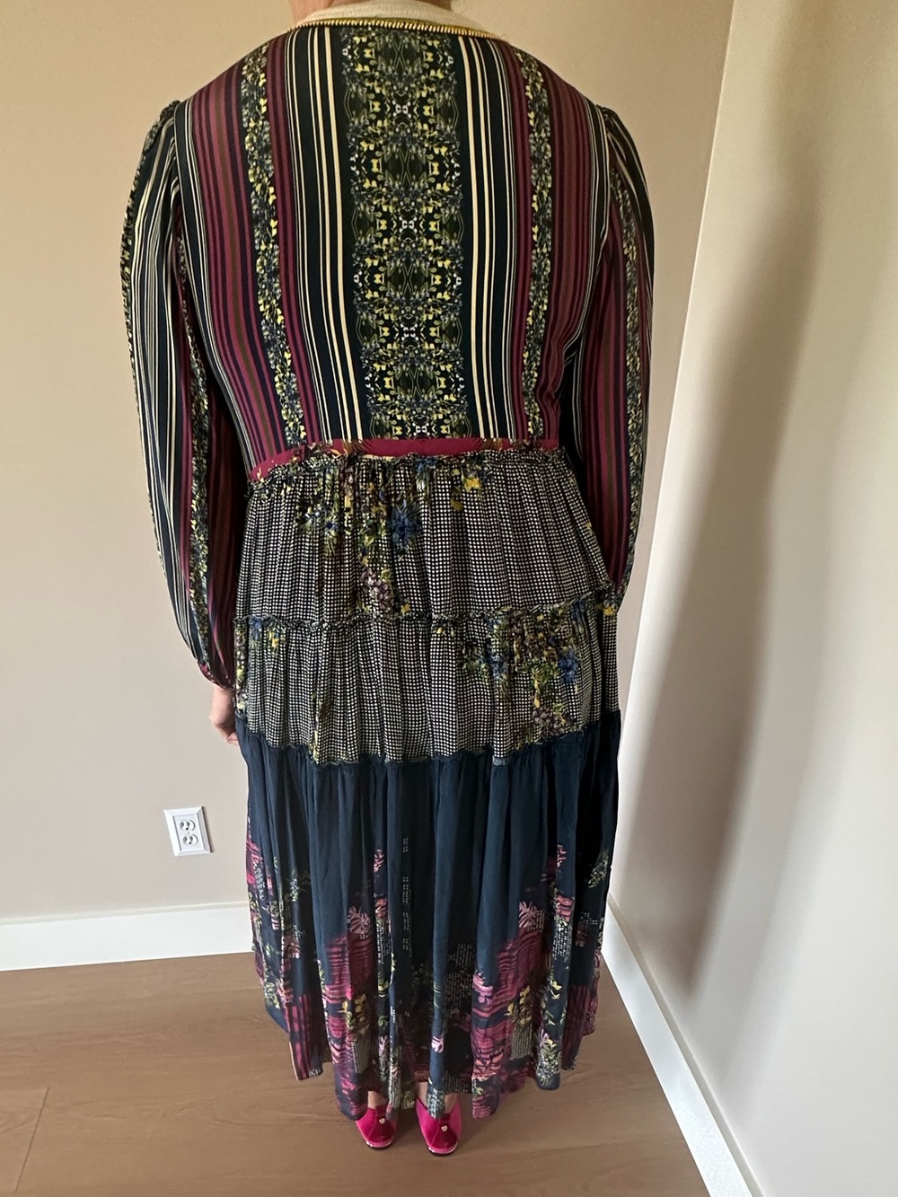Anthropology Bhanuni Bohemian Floral Stripe Maxi Dress in Multicolor - Picture 2 of 8